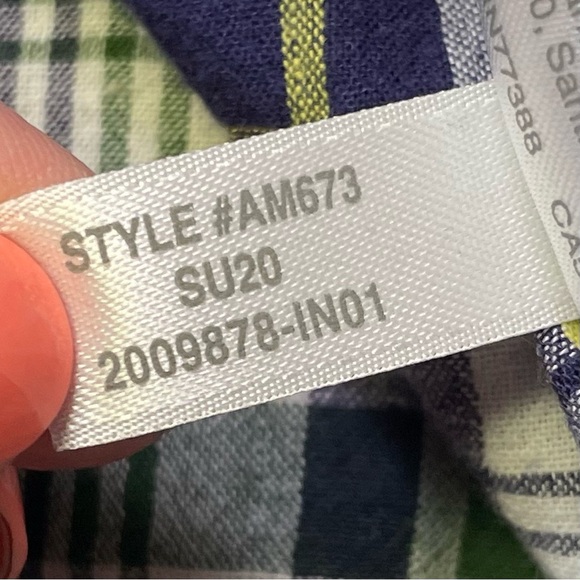 J. Crew Indian Madras Plaid Shirt Mens Large Multicolor Blue Slim Fit Button Up - Picture 8 of 11